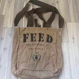 VINTAGE FEED 1 Bag, a reversible burlap and cotton tote designed by FEED Project